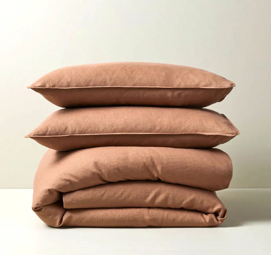 Ravello Linen Quilt Cover Range Biscuit