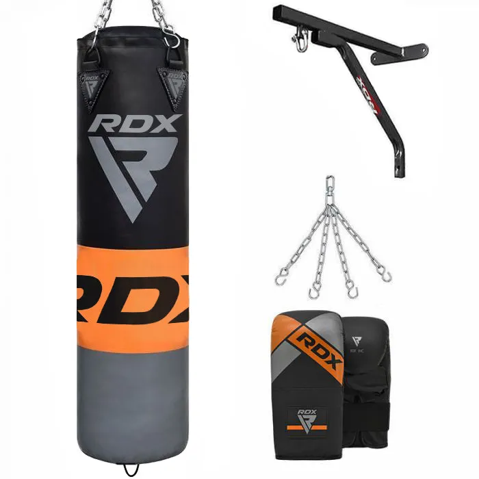 RDX F12 4ft / 5ft 4-in-1 Punch Bag with gloves & wall Bracket Set