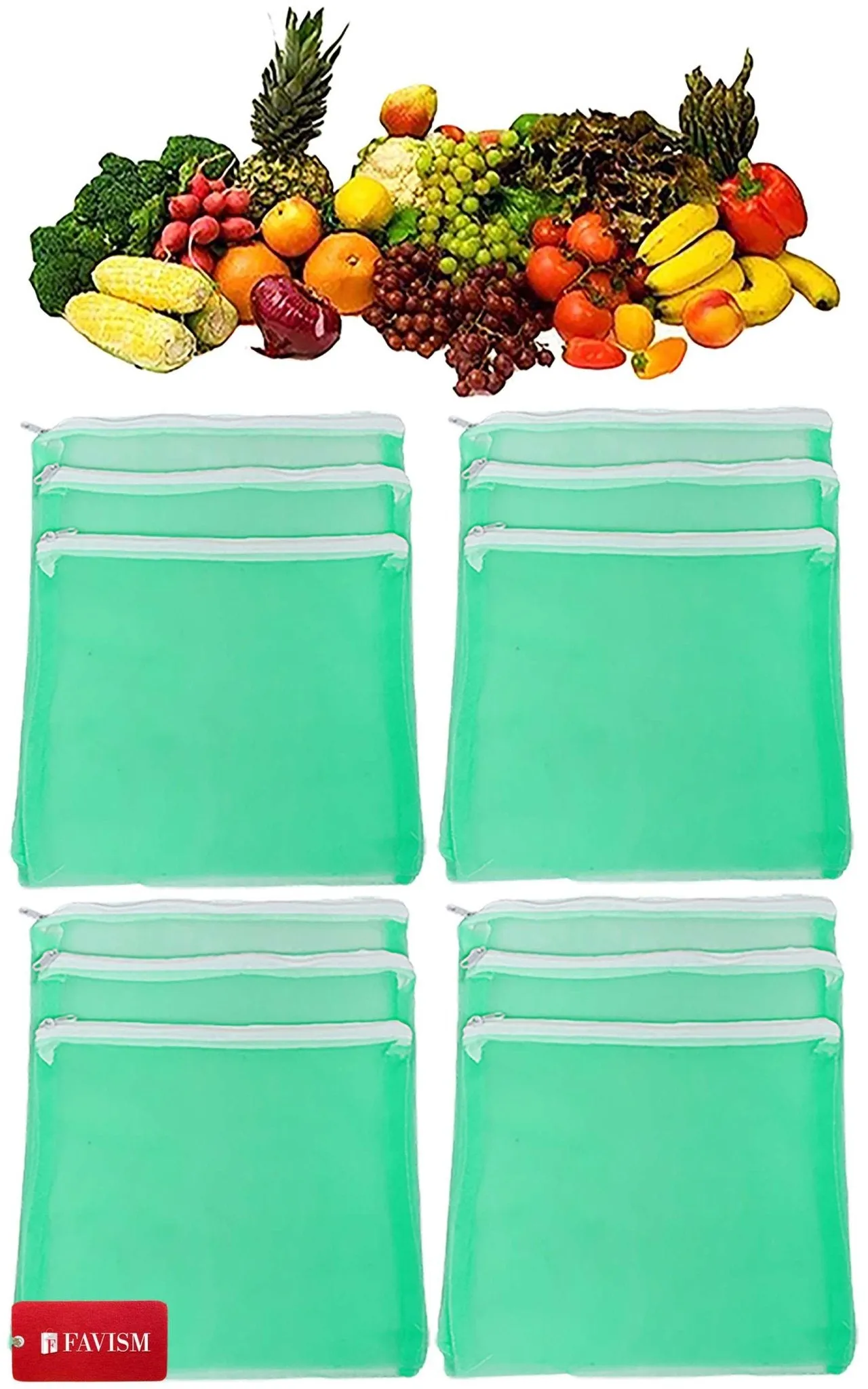 Reusable fruits bags | vegetables grocery bags pack of 12 pcs.