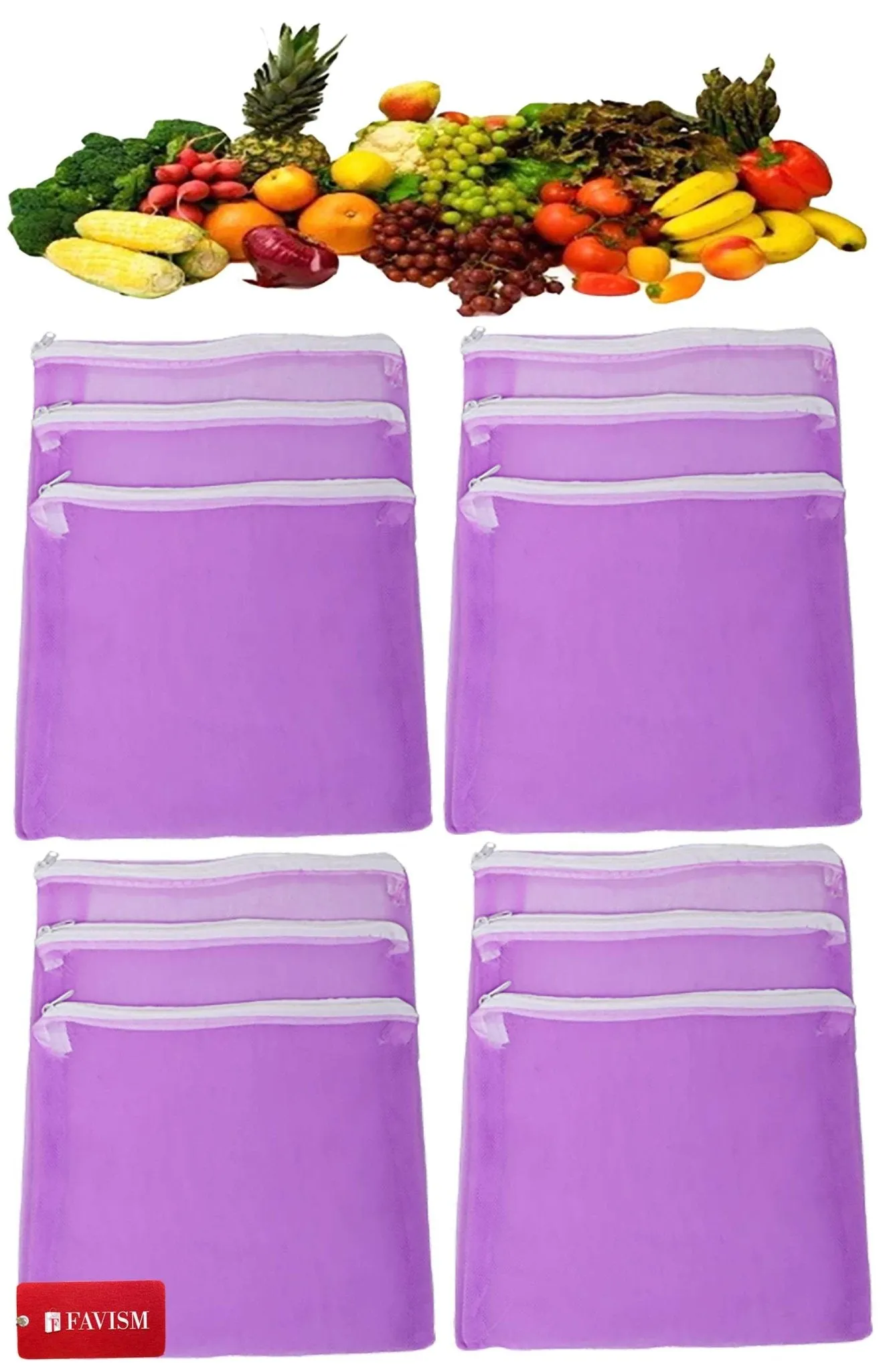 Reusable fruits bags | vegetables grocery bags pack of 12 pcs.