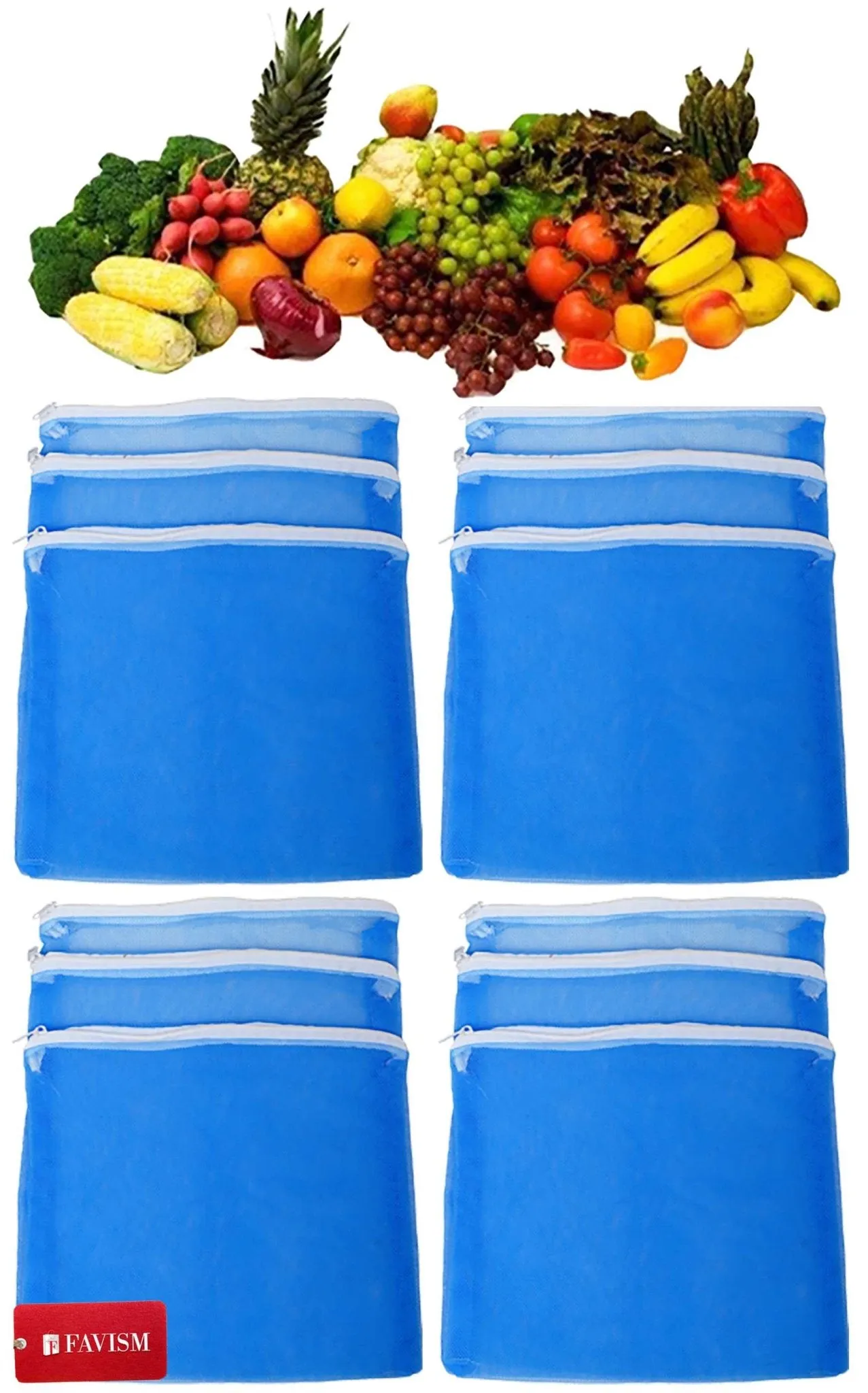 Reusable fruits bags | vegetables grocery bags pack of 12 pcs.