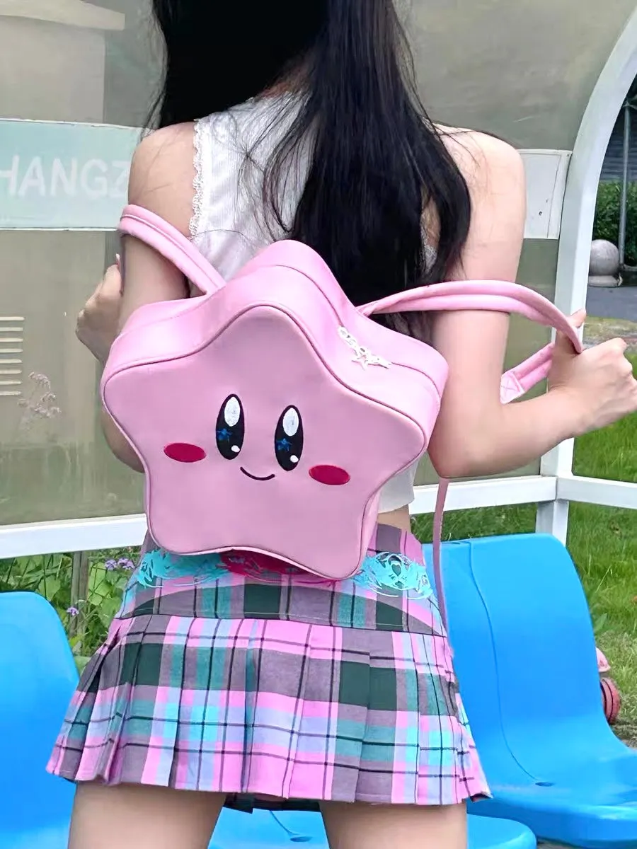 Reverie x Kirby Pink Star-Shaped PU Backpack Book Bag Limited Edition