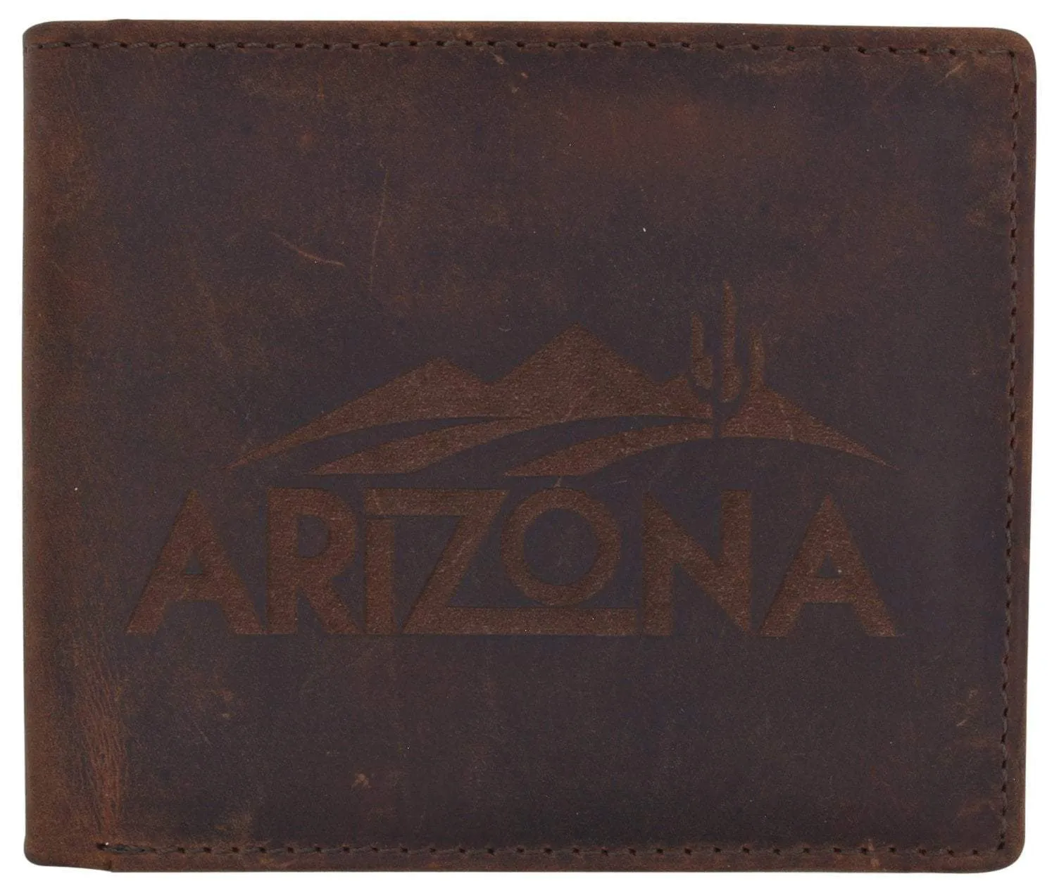 RFID Blocking Mens Genuine Leather Arizona Logo Credit Card ID Bifold Wallet