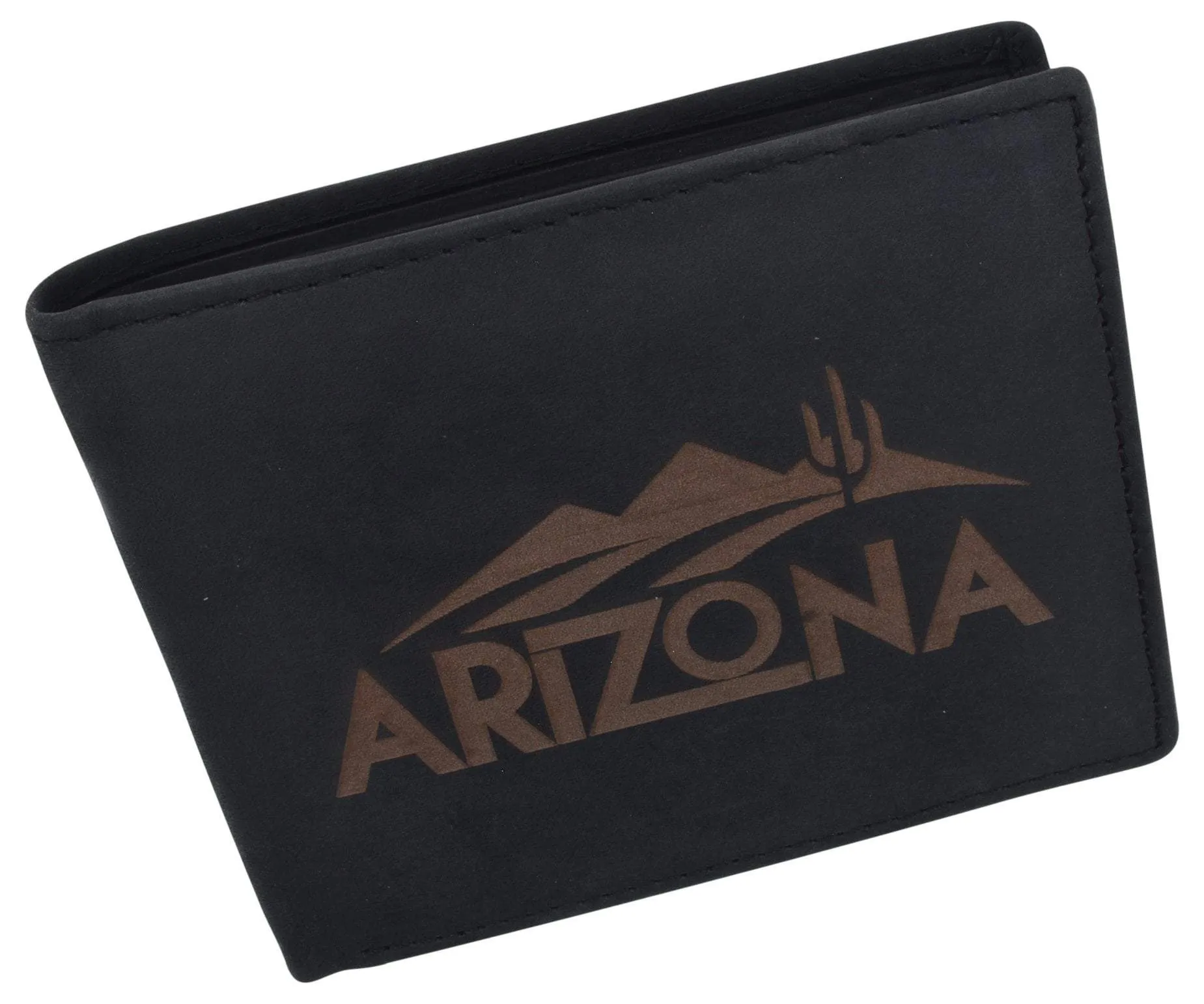 RFID Blocking Mens Genuine Leather Arizona Logo Credit Card ID Bifold Wallet