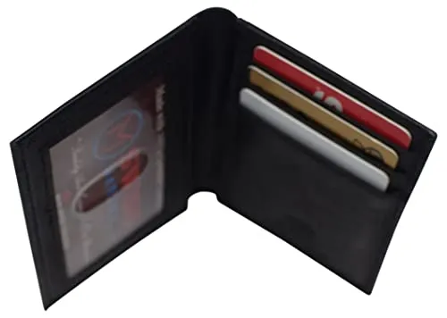 RFID Blocking Slim Card Wallet Bifold Card Case Genuine Leather Front Pocket Wallet Minimalist Credit Card Holder