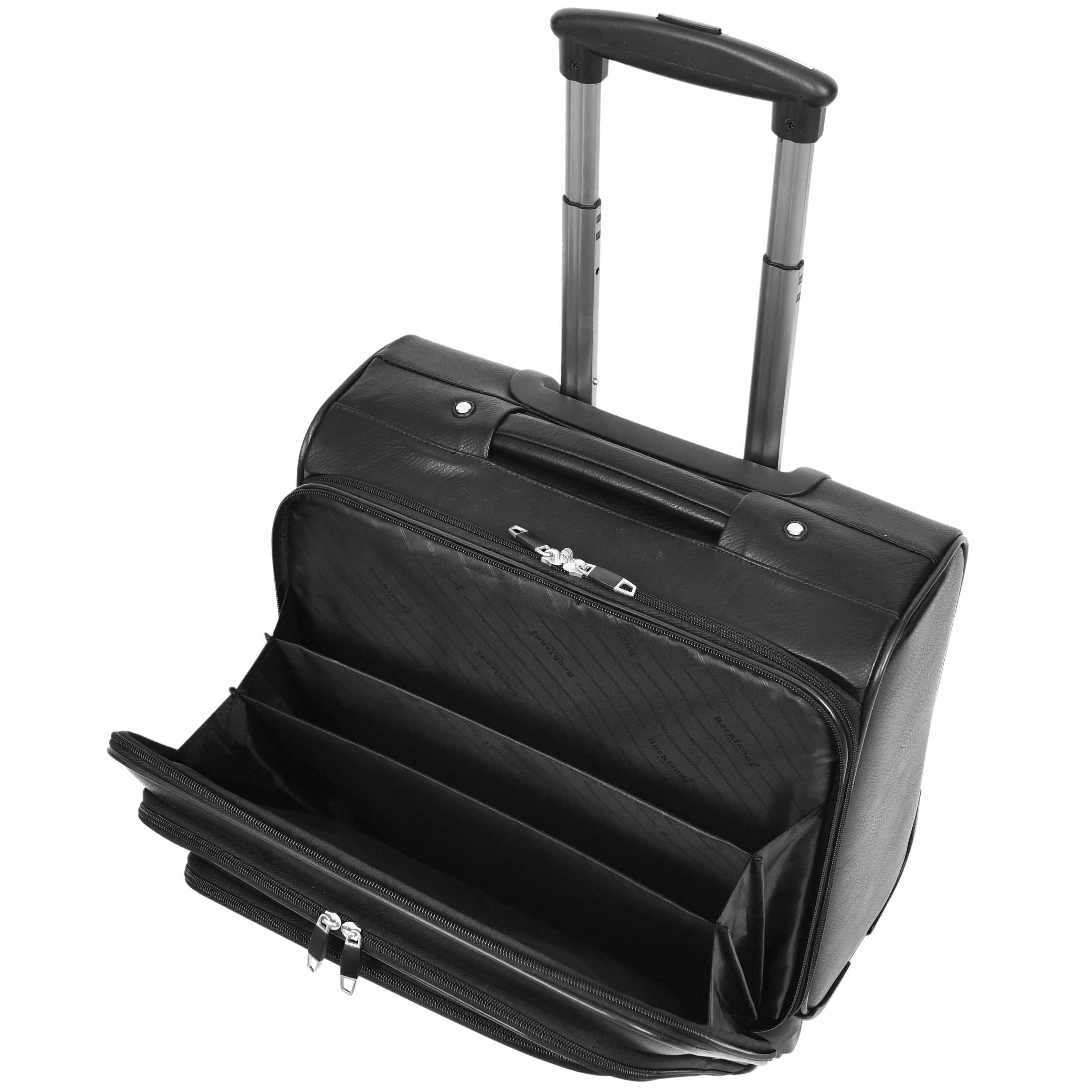 Rolling Pilot Case 4 Wheeled Business Executive Bag Black PLUTO