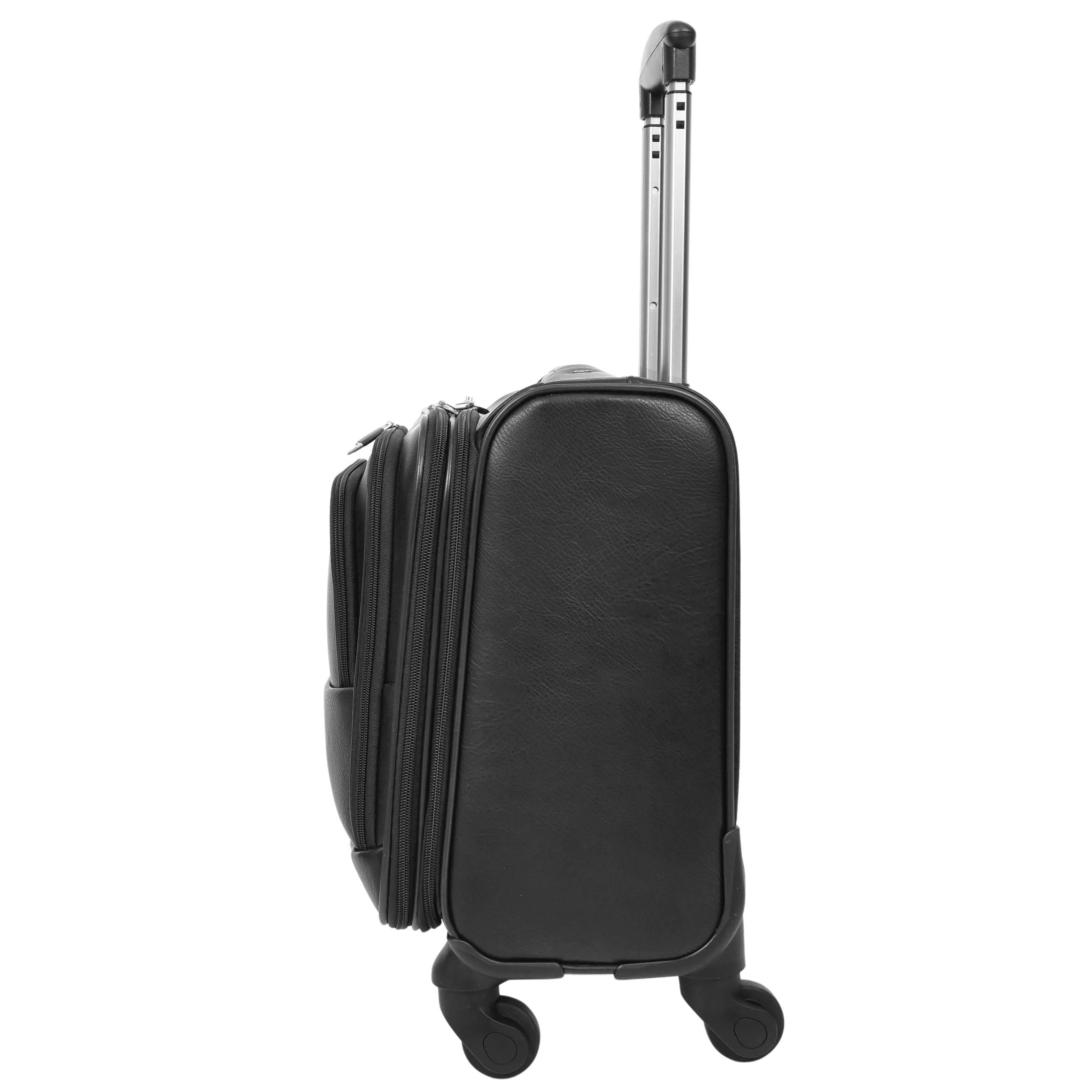 Rolling Pilot Case 4 Wheeled Business Executive Bag Black PLUTO