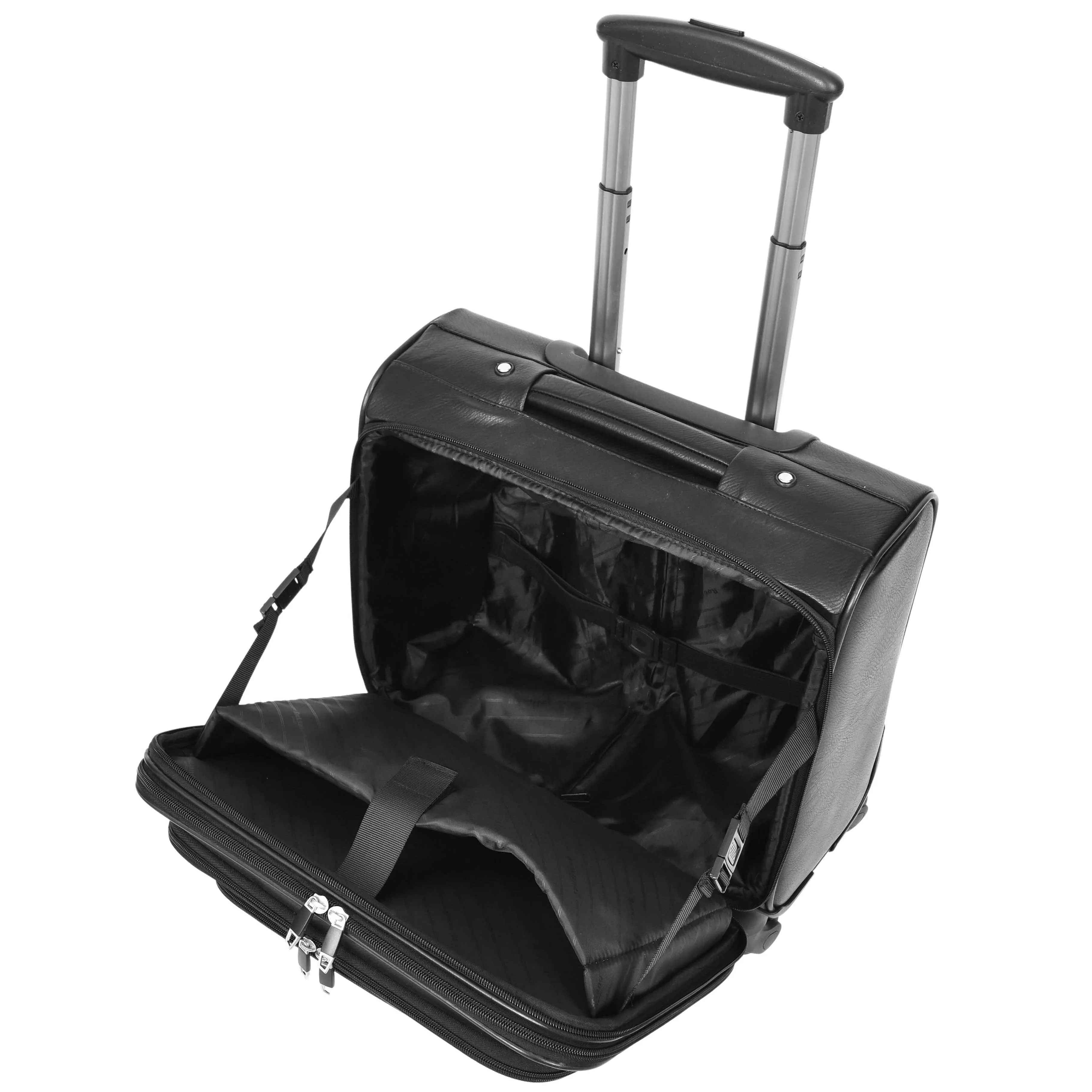 Rolling Pilot Case 4 Wheeled Business Executive Bag Black PLUTO