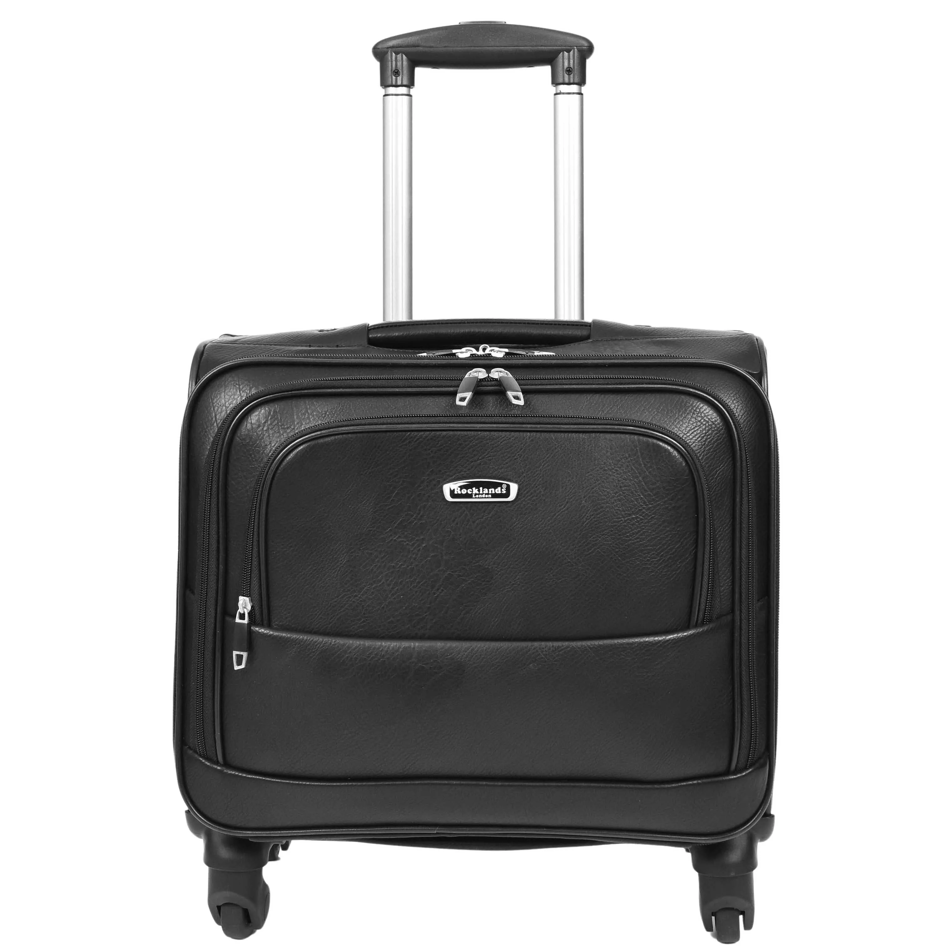 Rolling Pilot Case 4 Wheeled Business Executive Bag Black PLUTO