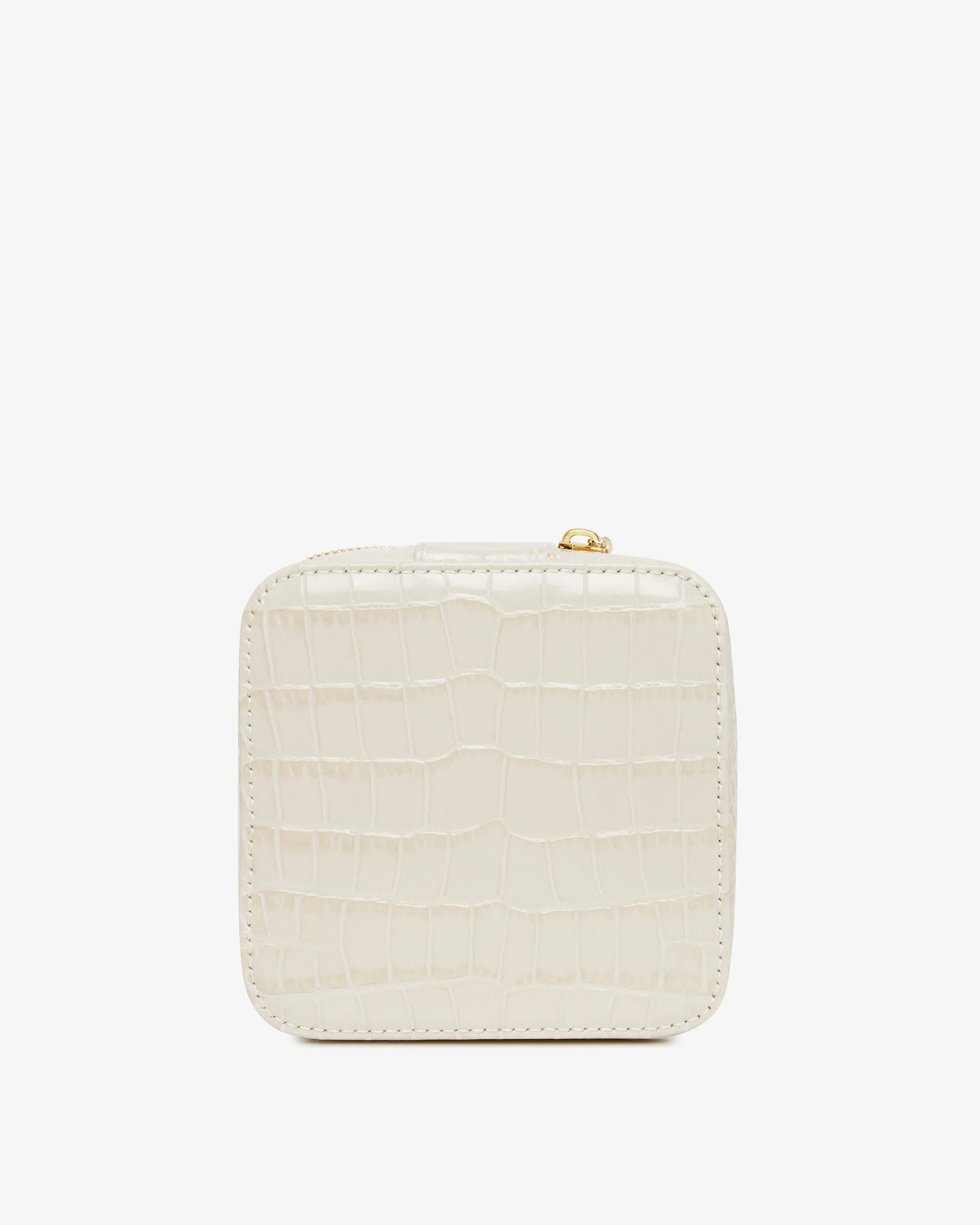 Rose Street Jewellery Box - Croc-Embossed Leather Vanilla