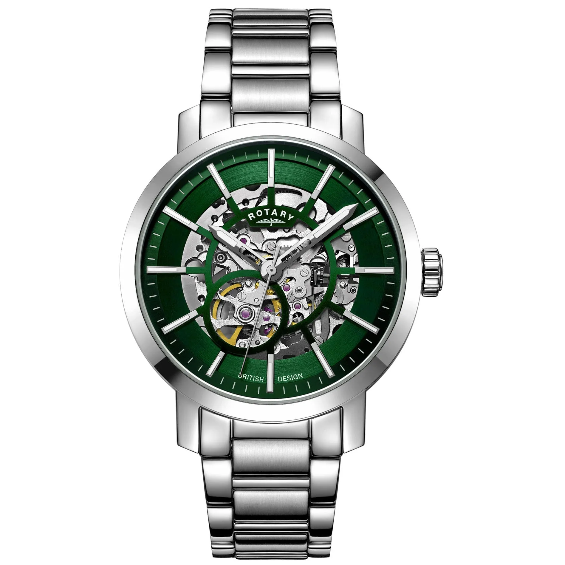 Rotary Greenwich Skeleton Men's Green Watch B05350/24