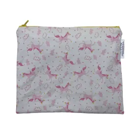 Sandwich Sized Reusable Zippered Bag Unicorns Prancing