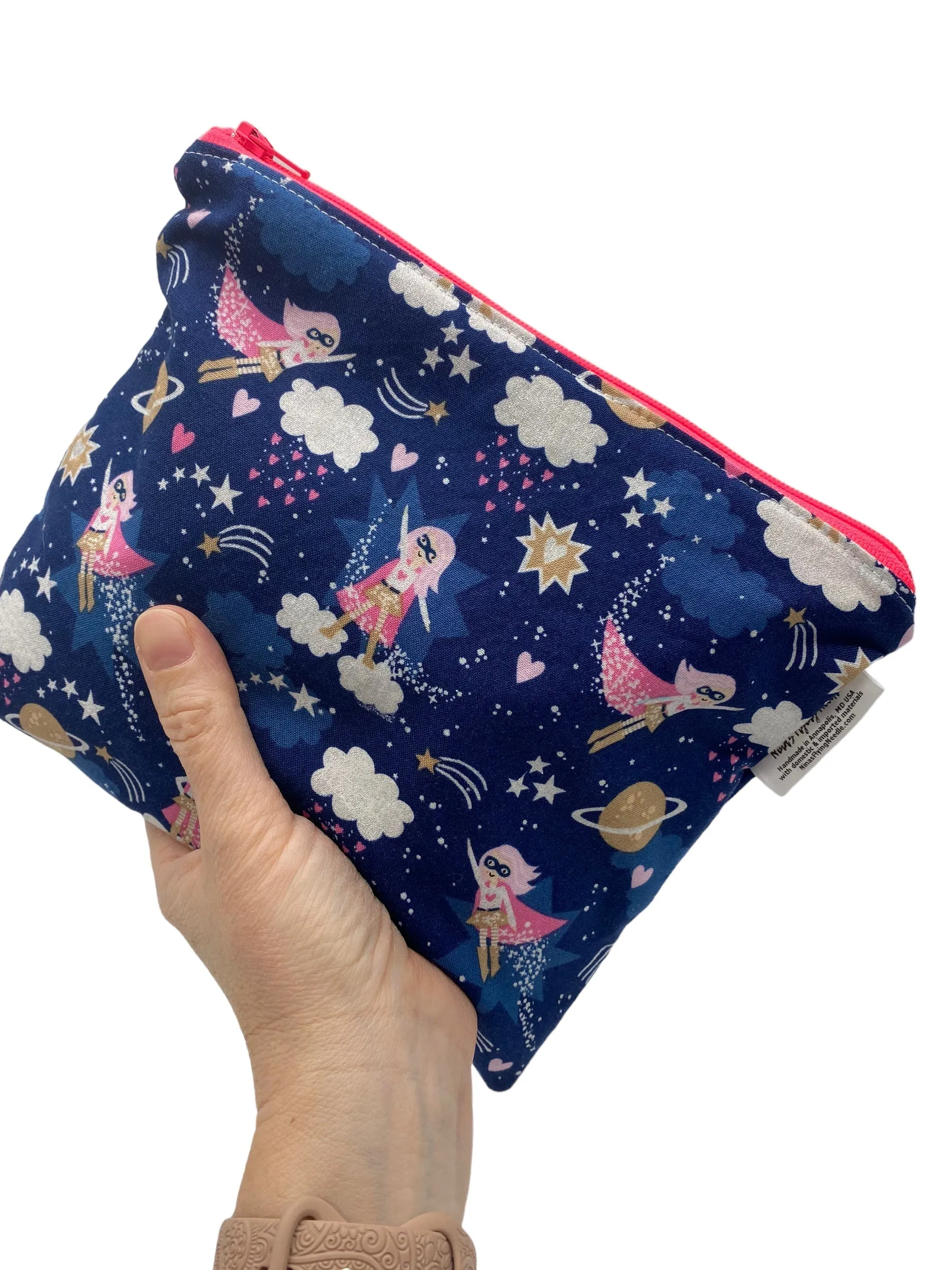 Sandwich Sized Reusable Zippered Bag Unicorns Prancing