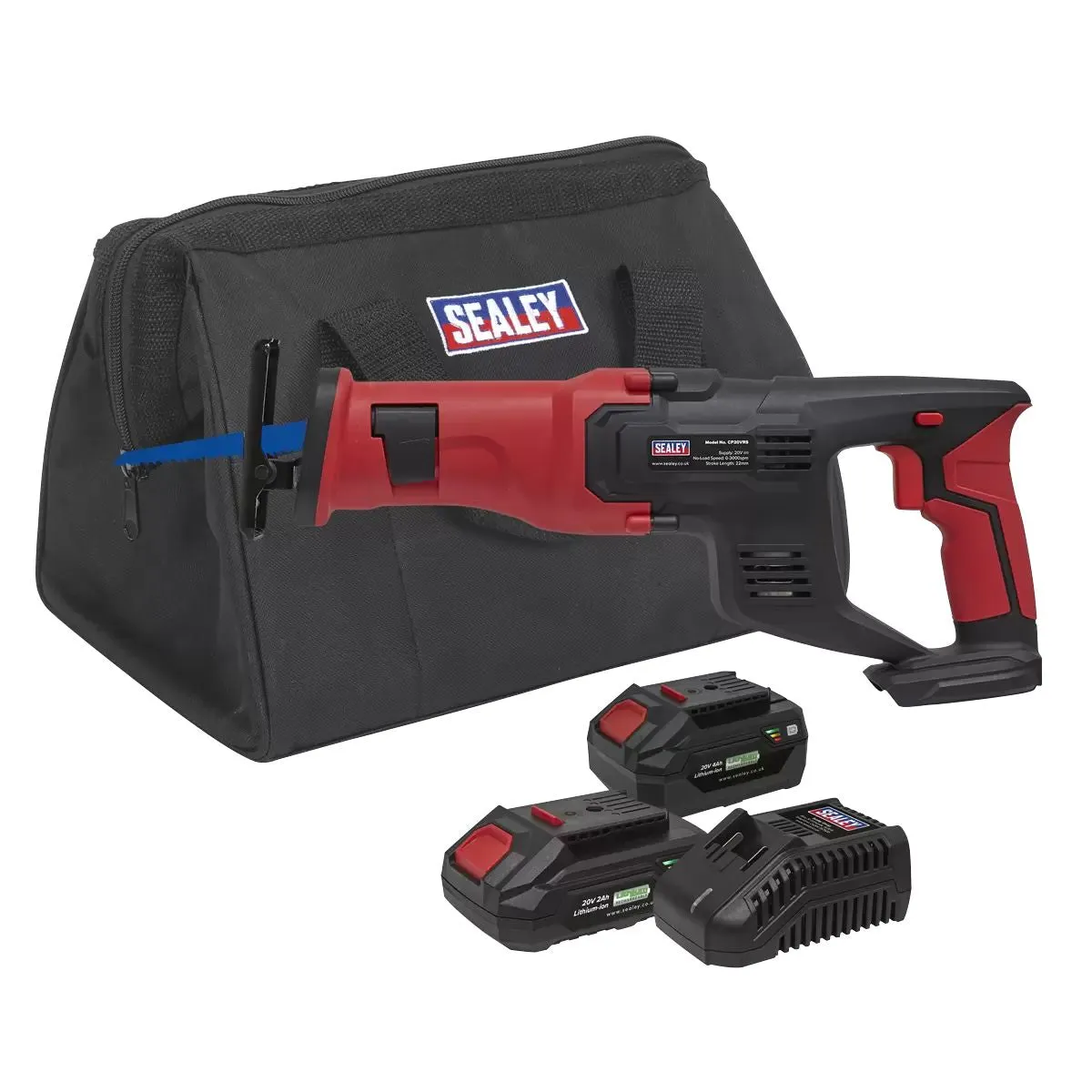 Sealey CP20VRSKIT 20V Reciprocating Saw Kit with 2 Batteries & Charger