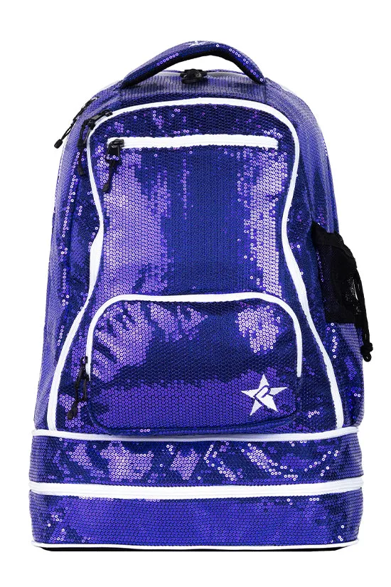 Sequin in Amethyst Rebel Dream Bag with White Zipper