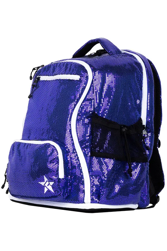 Sequin in Amethyst Rebel Dream Bag with White Zipper