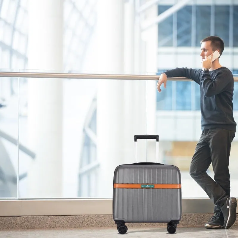 Single: Hard Case Suitcase with 8 Wheels & Lock | 18 inch | Grey