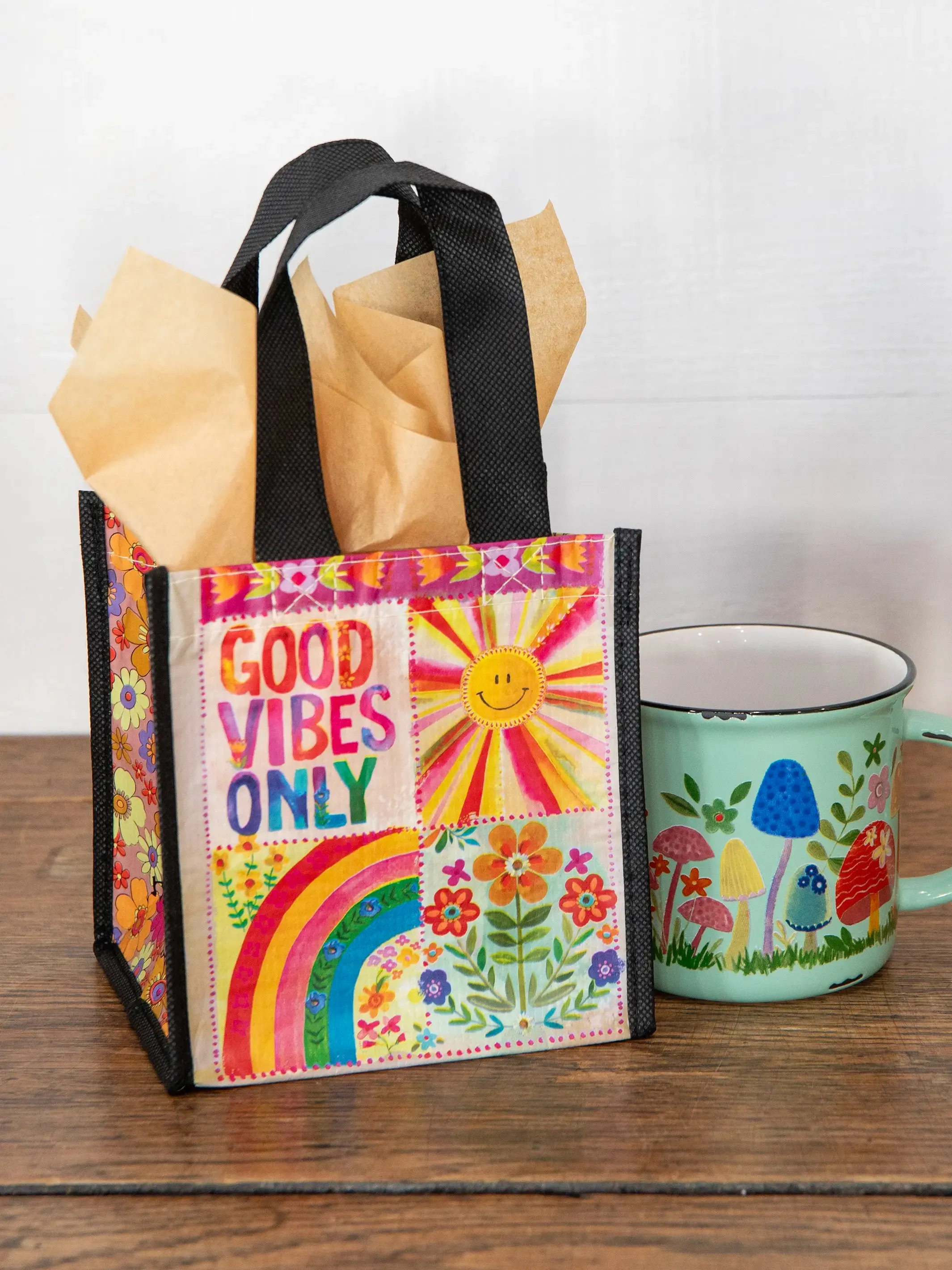 Small Happy Bag, Set of 3 - Cream Good Vibes Only