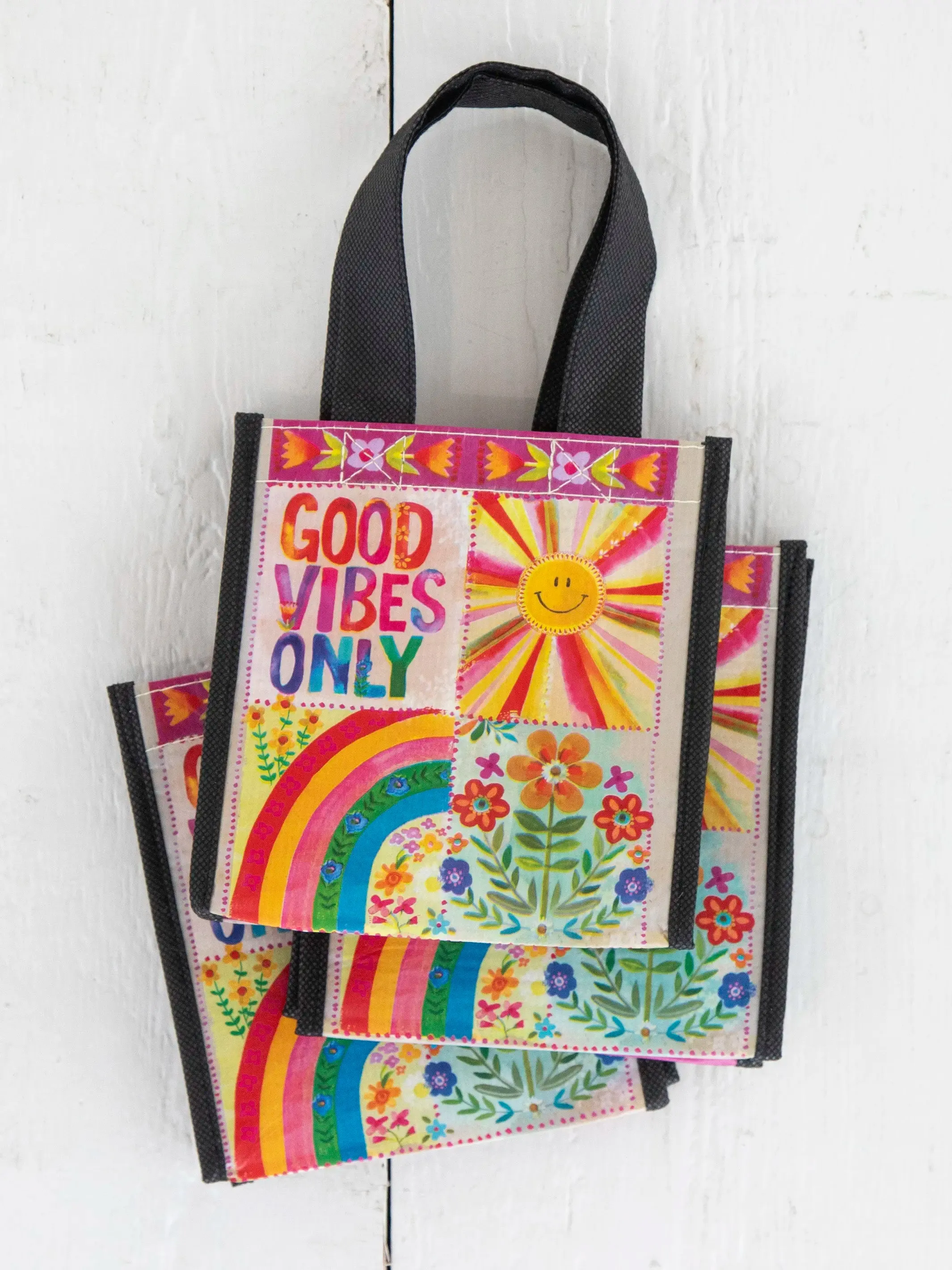 Small Happy Bag, Set of 3 - Cream Good Vibes Only