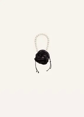 Small pearl Magda bag in black satin