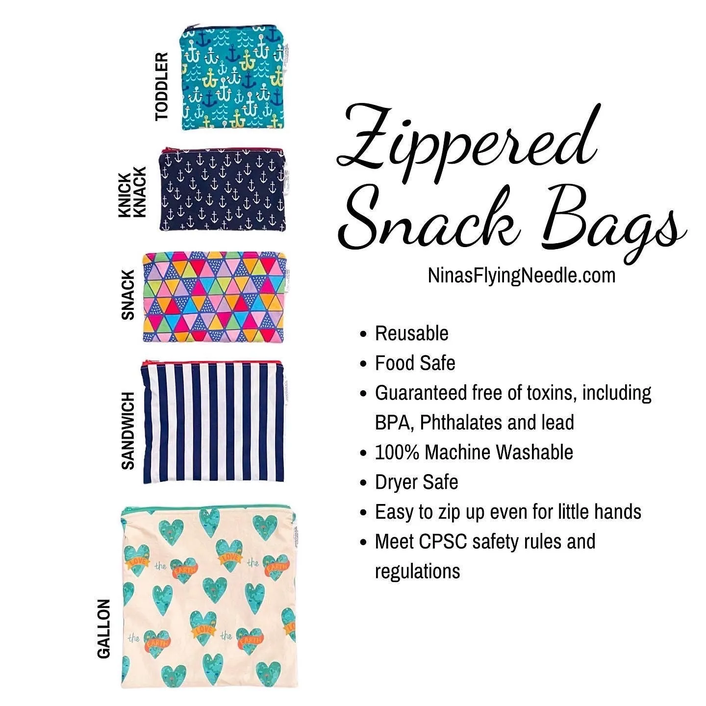 Snack Sized Reusable Zippered Bag Airplanes