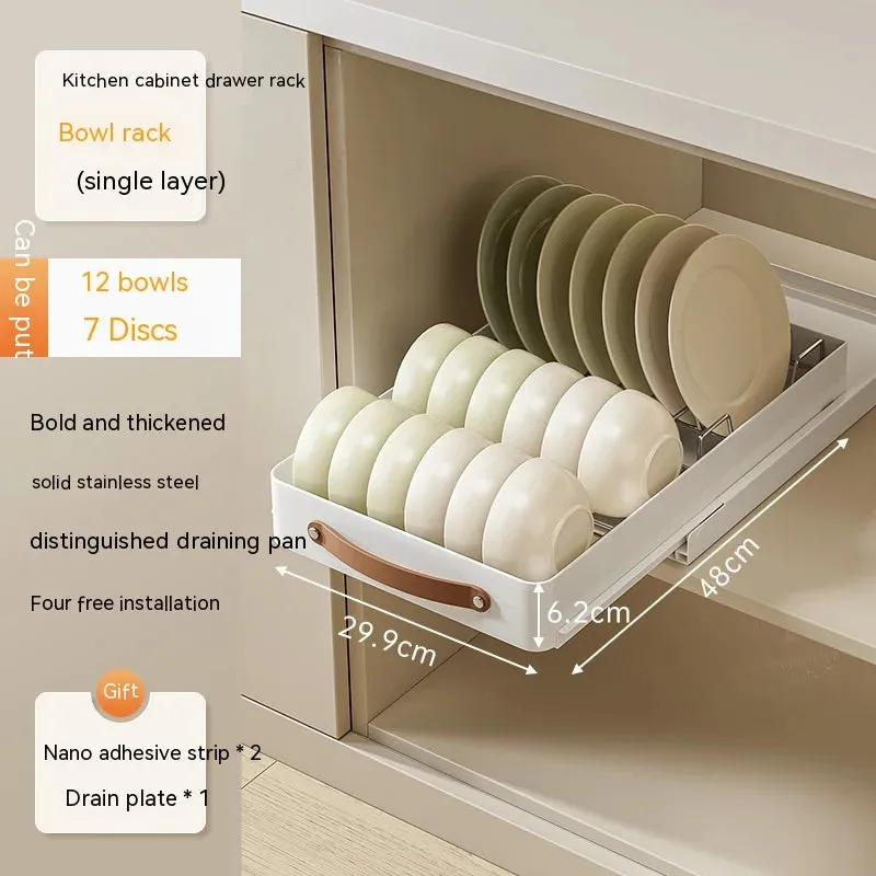 Stainless Store Kitchen Cabinet Pull-Out Sliding Organizer