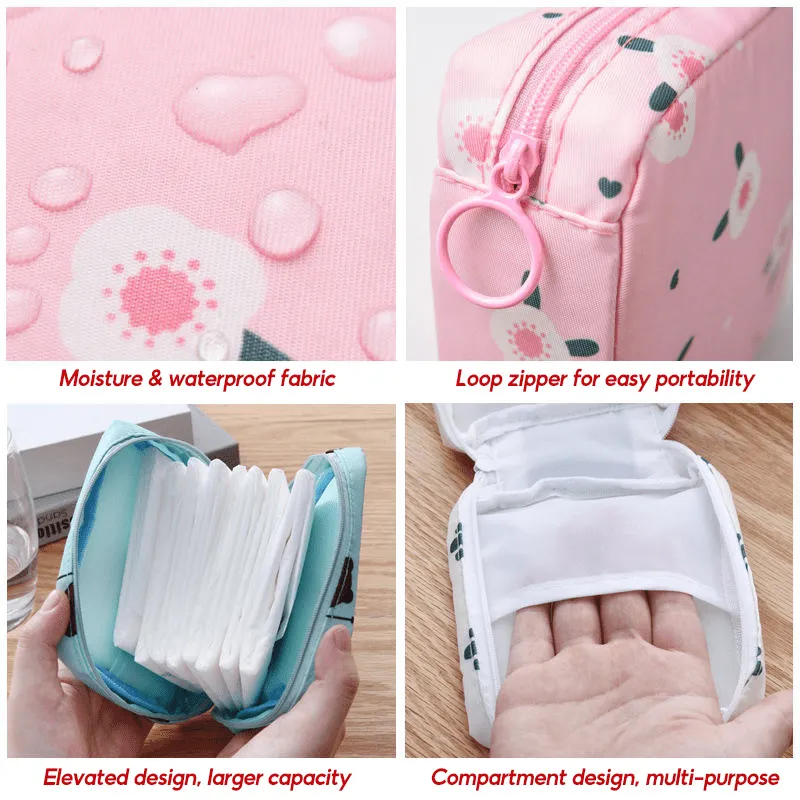 Stylish multipurpose travel bag for toiletries feminine products and makeup