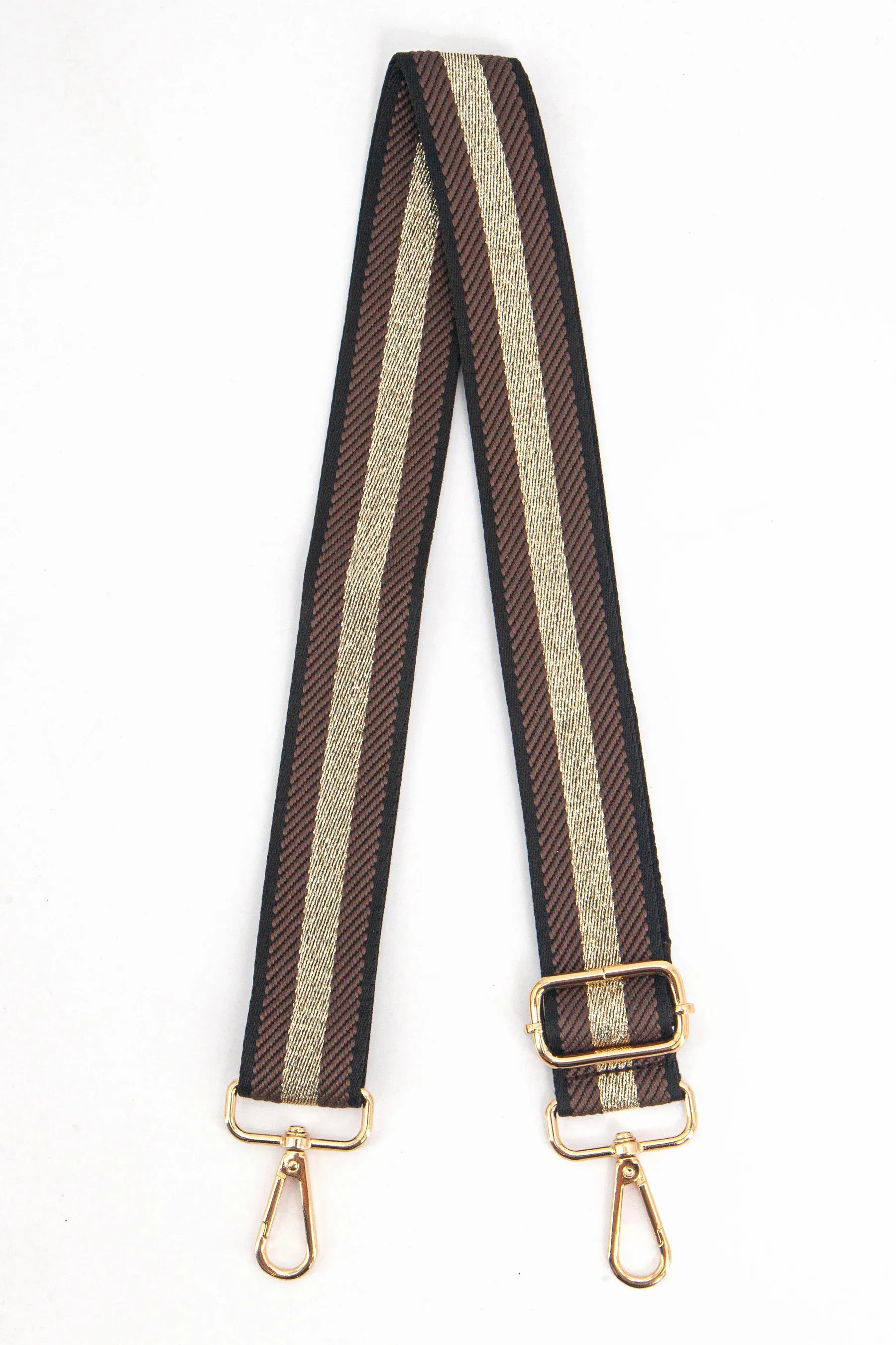 Tan & Glitter Woven Bag Strap