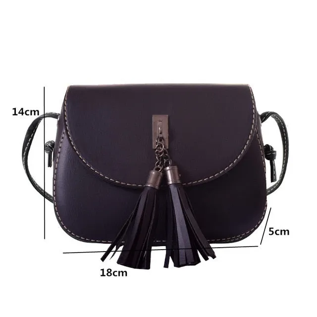 Tassel Mini Retro Flap Fashion Leather Messenger Shoulder Bag