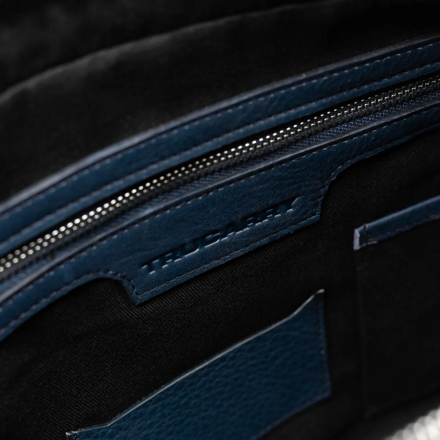 The Captain Midnight Blue Leather Briefcase