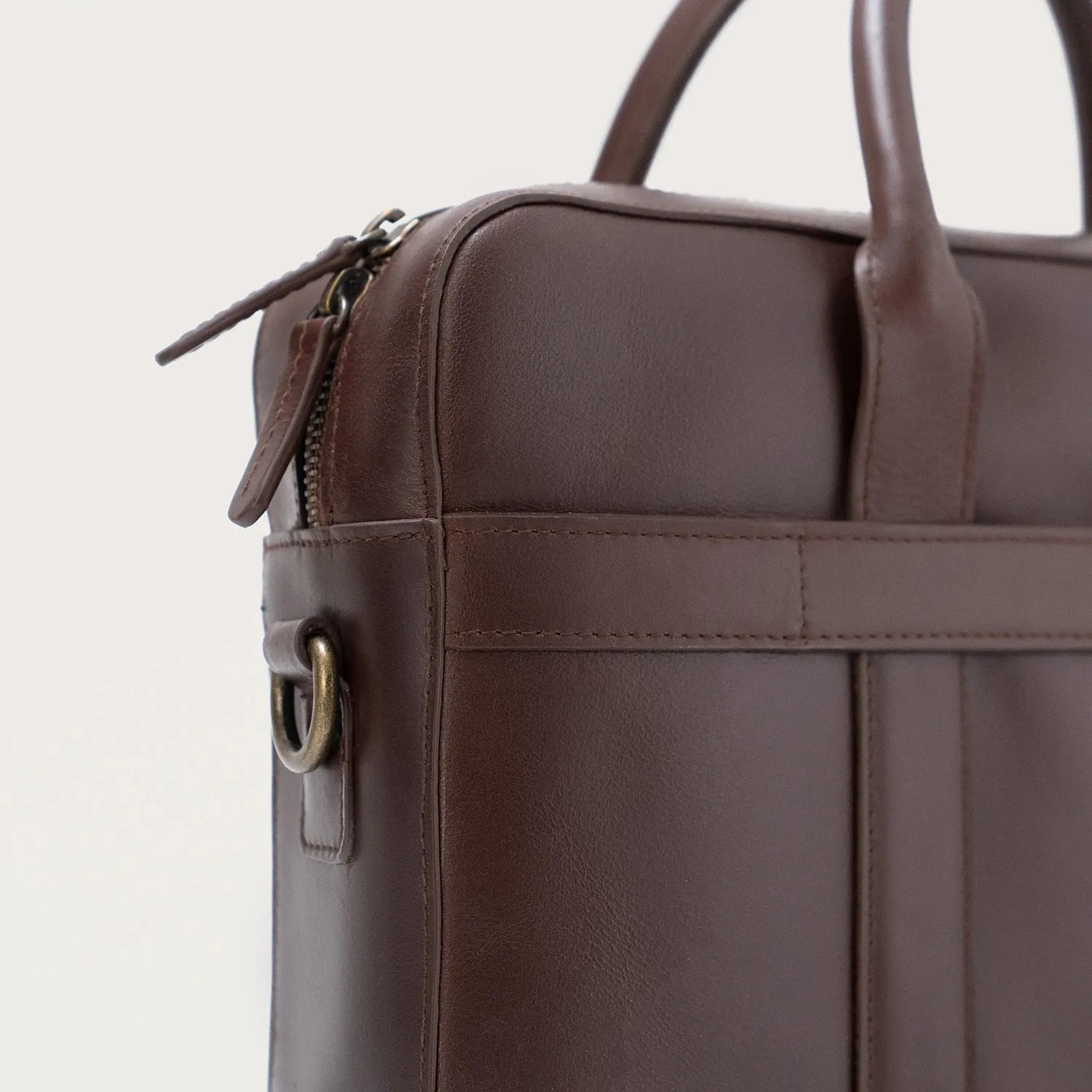 The Captain Vintage Brown Leather Briefcase