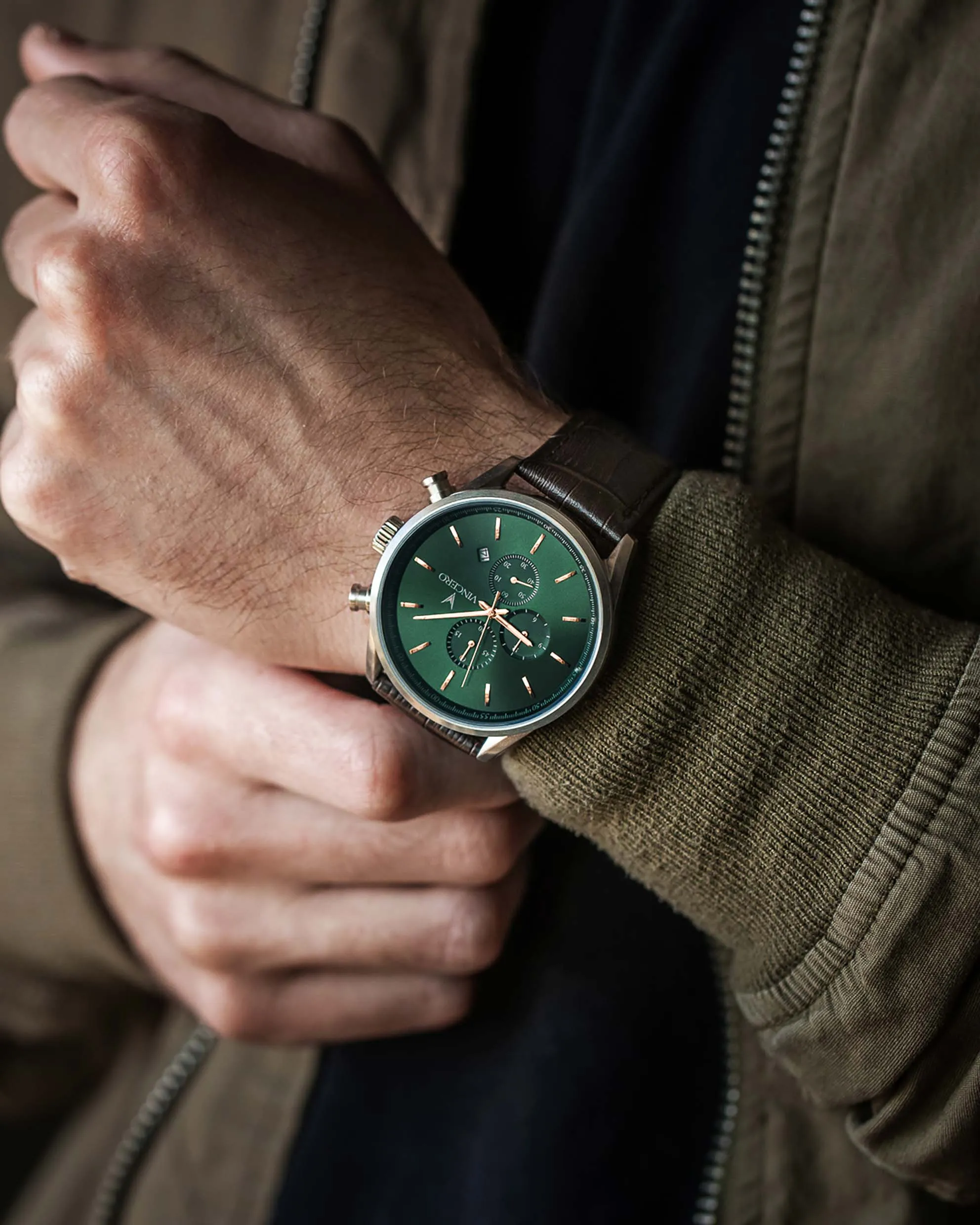 The Chrono S2 40mm - Dark Olive/Silver