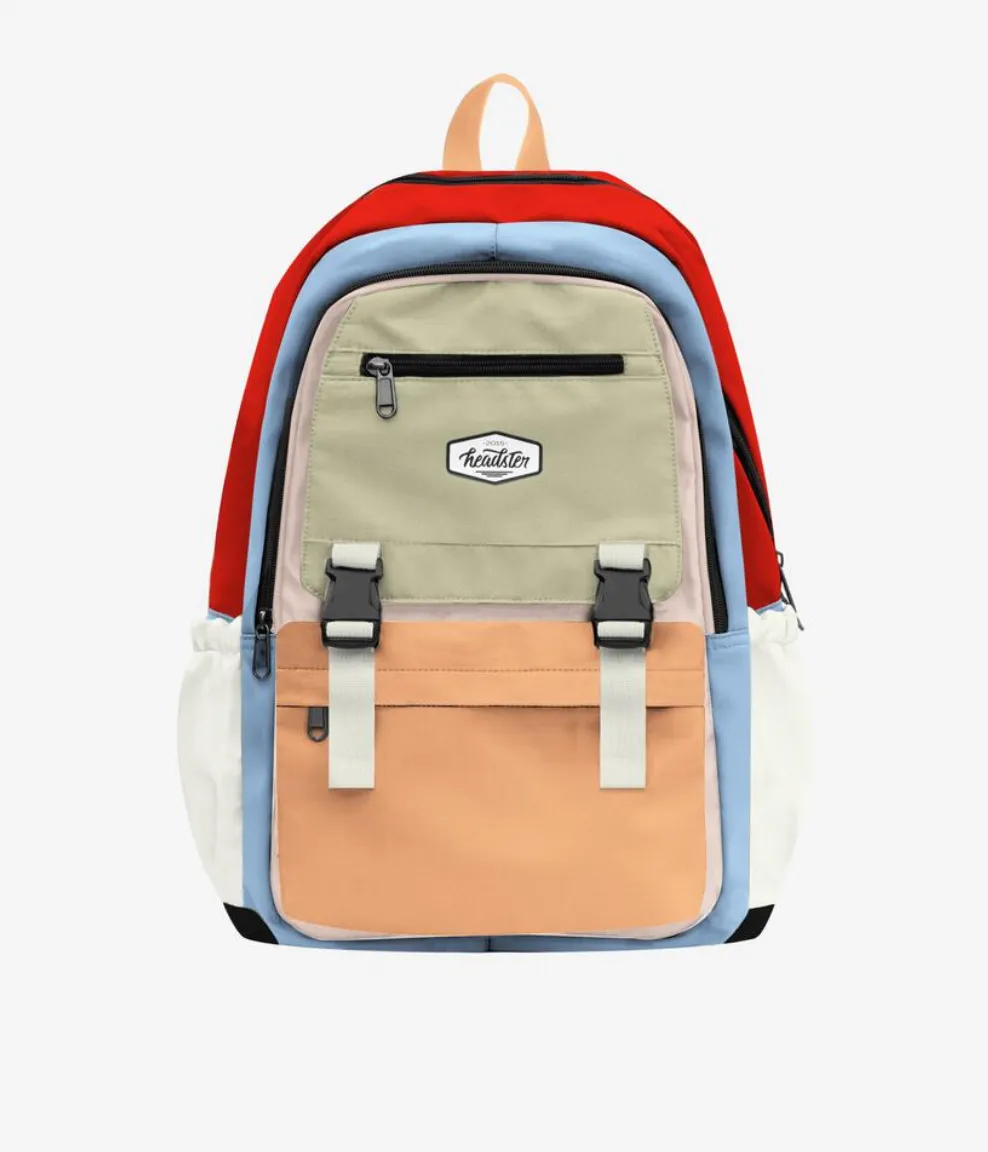 The Colourblock School Bag - Pale Beige