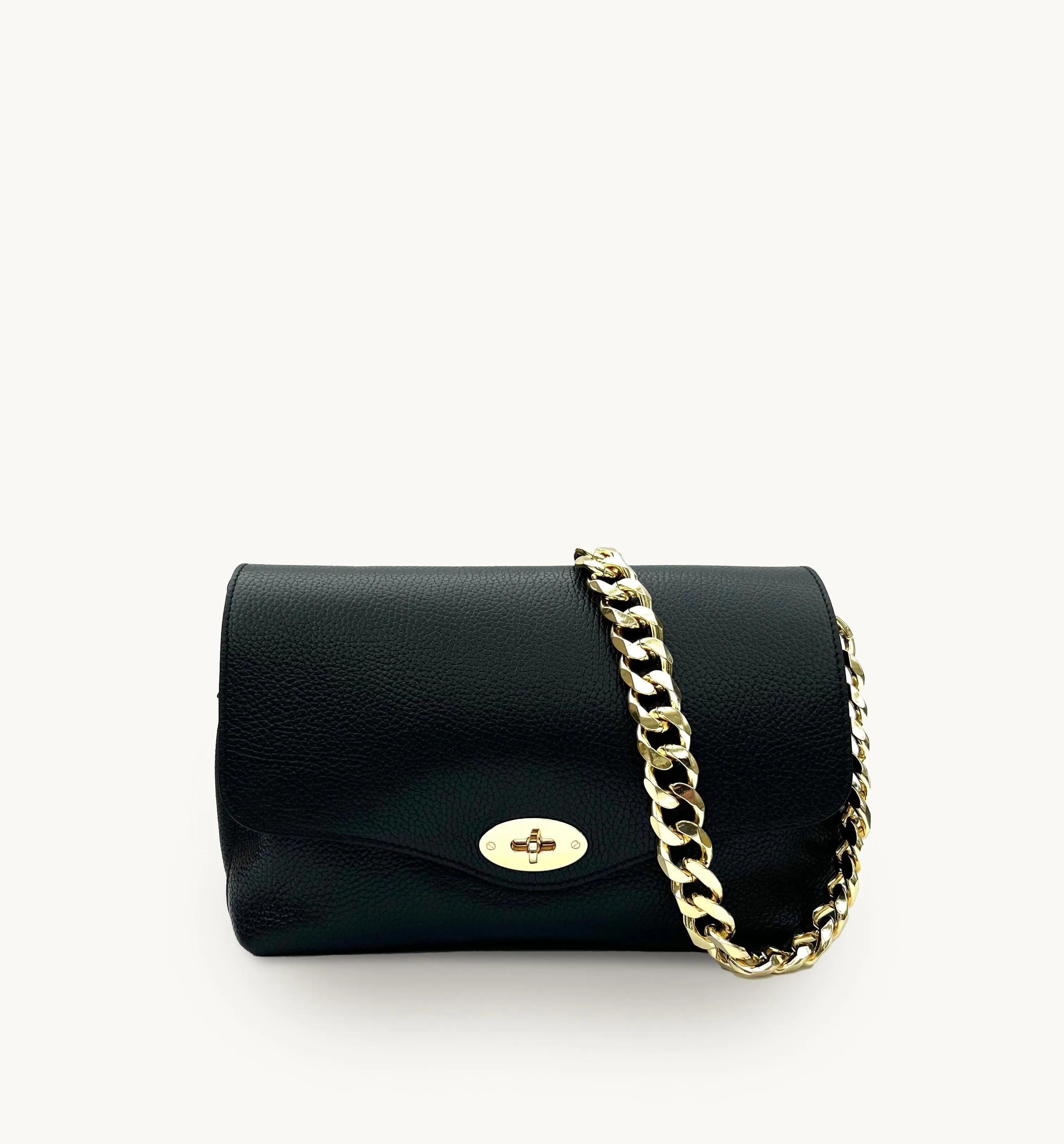 The Maddie Maxi Black Leather Bag