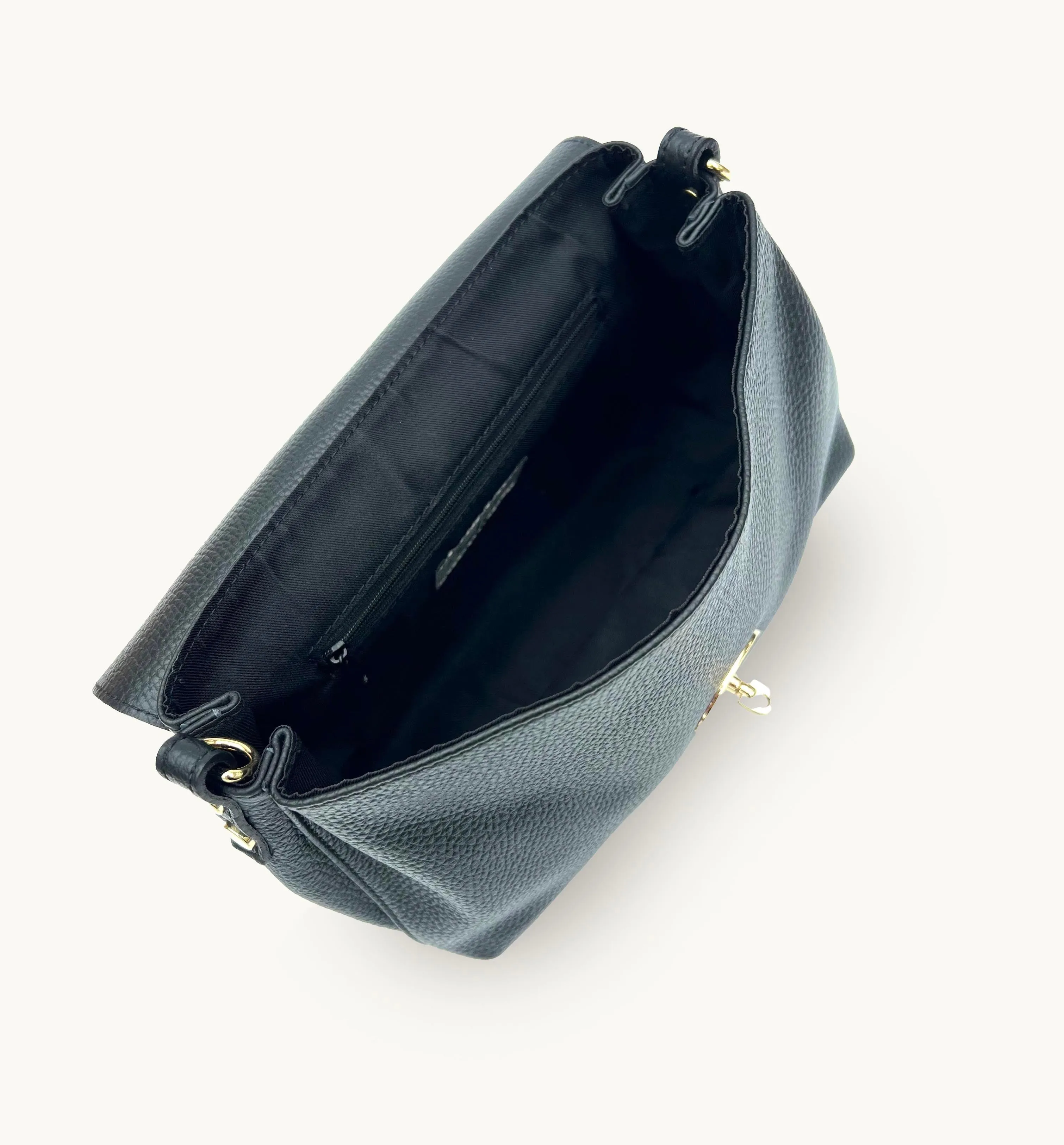 The Maddie Maxi Black Leather Bag