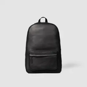 The Philos Black Leather Backpack