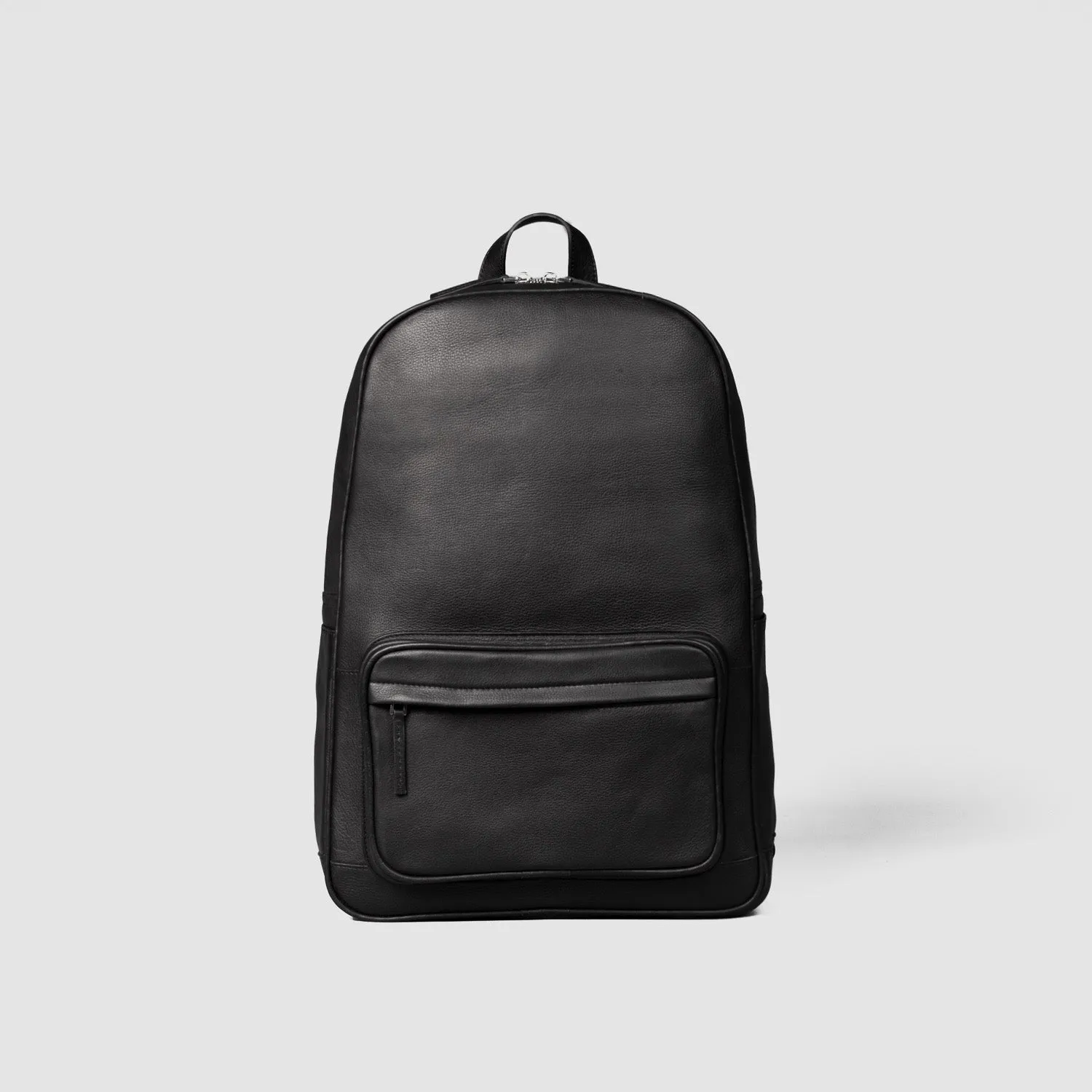 The Philos Black Leather Backpack