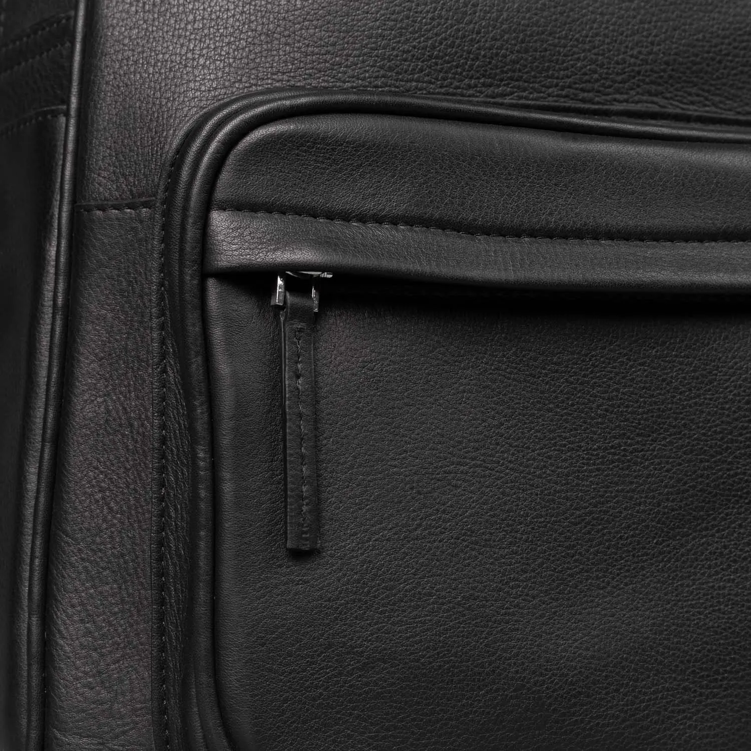 The Philos Black Leather Backpack