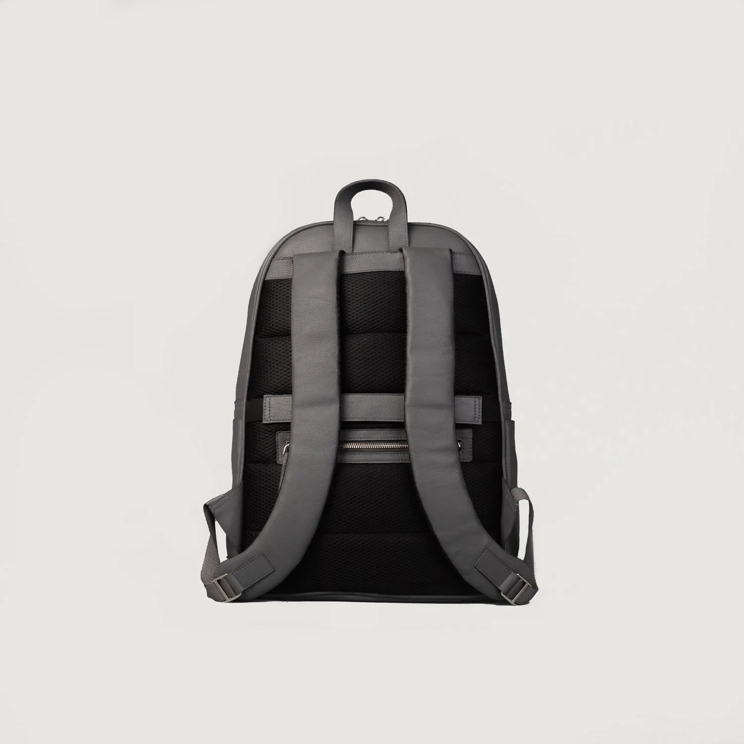 The Philos Grey Leather Backpack