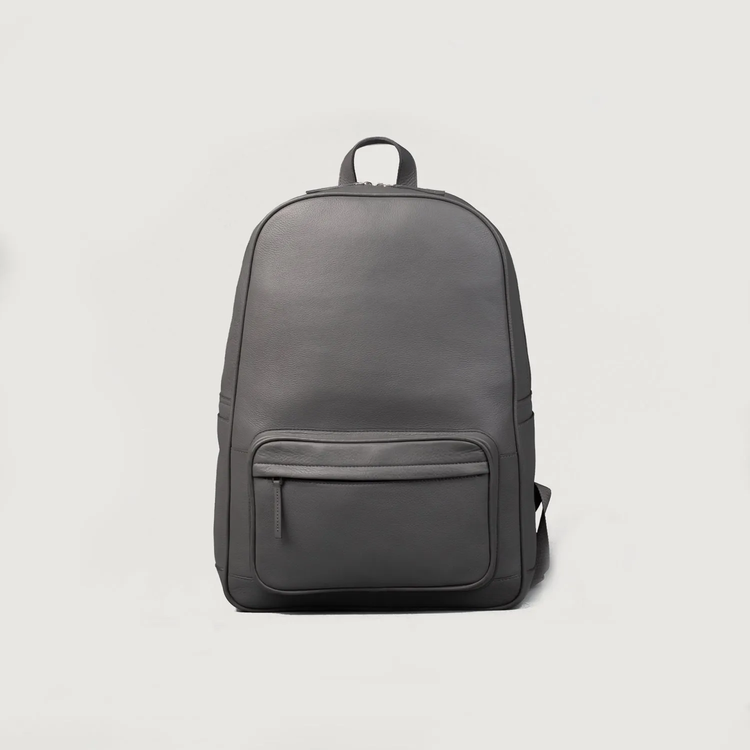 The Philos Grey Leather Backpack