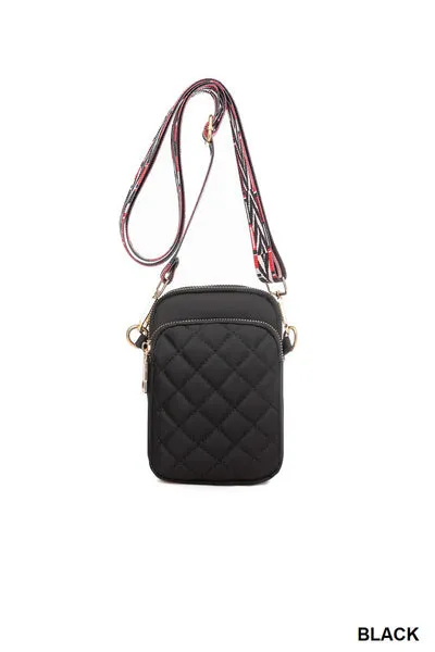 Tori Quilted Crossbody Messenger Bag w/ Guitar Strap