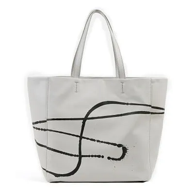 Tote Bag - Negro sobre Gris Perla