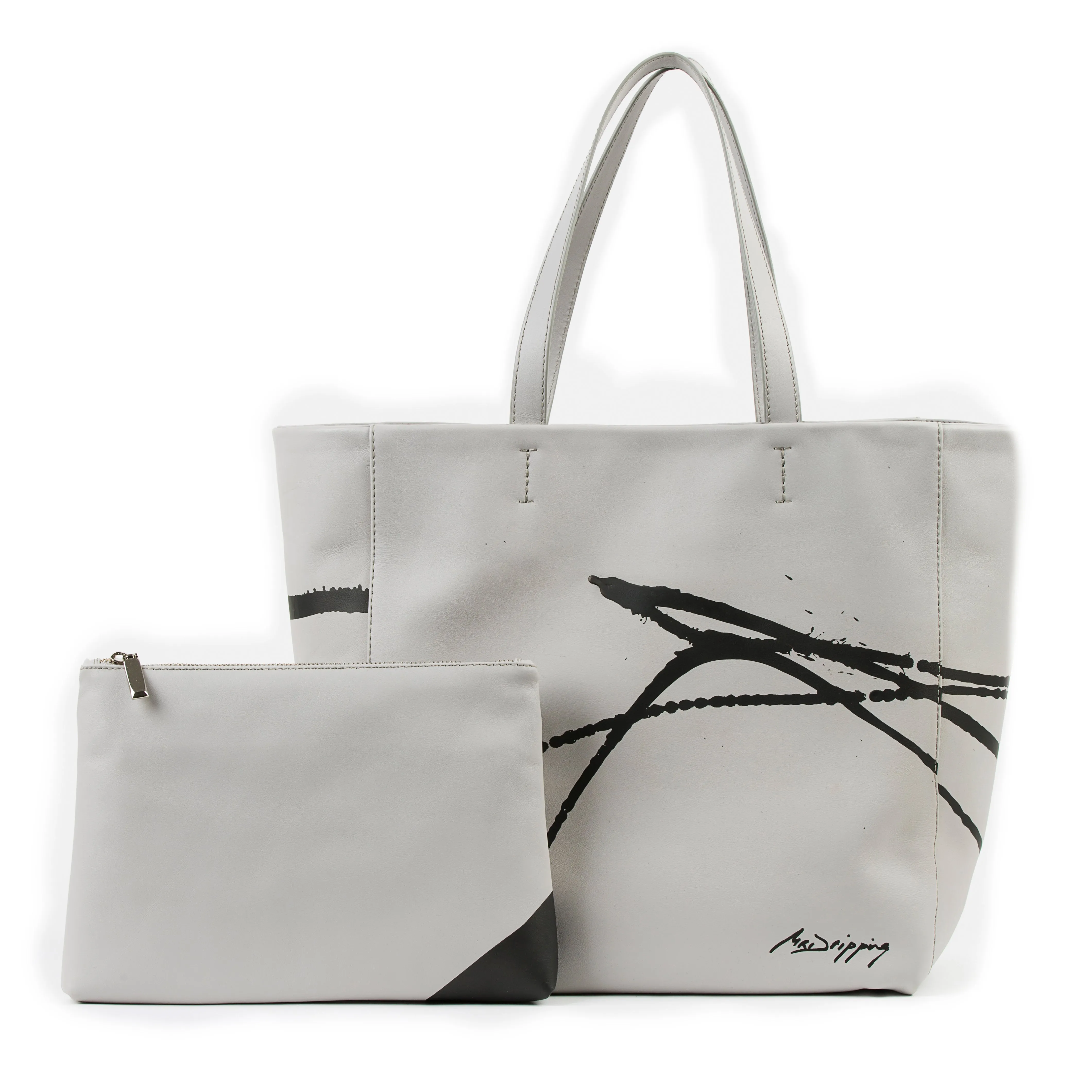 Tote Bag - Negro sobre Gris Perla