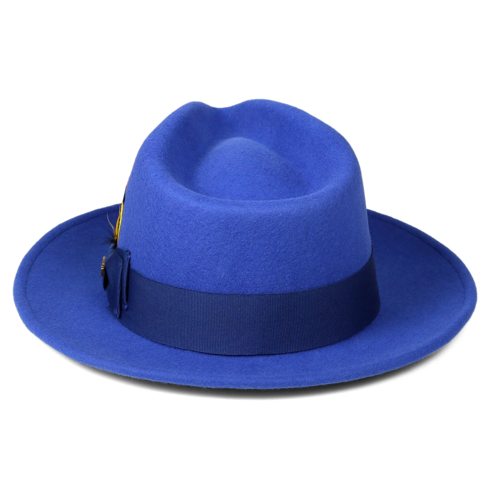 Vintage Crushable Wool Fedora Hat-Navy