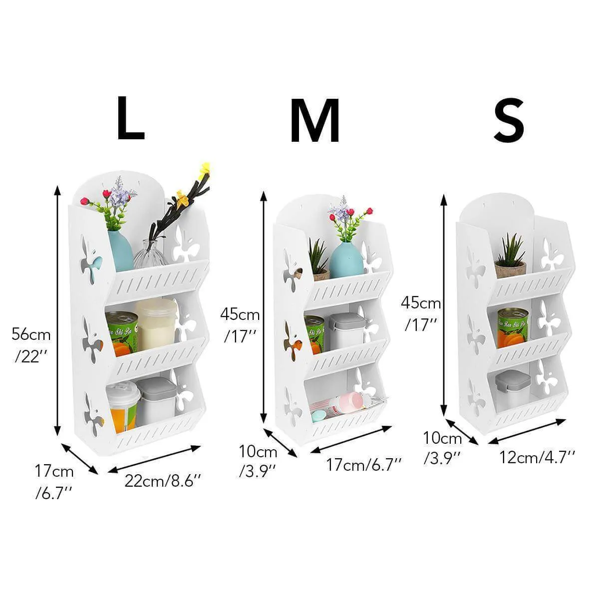 Wall Mounted No-Drill Shelf Storage Organizer