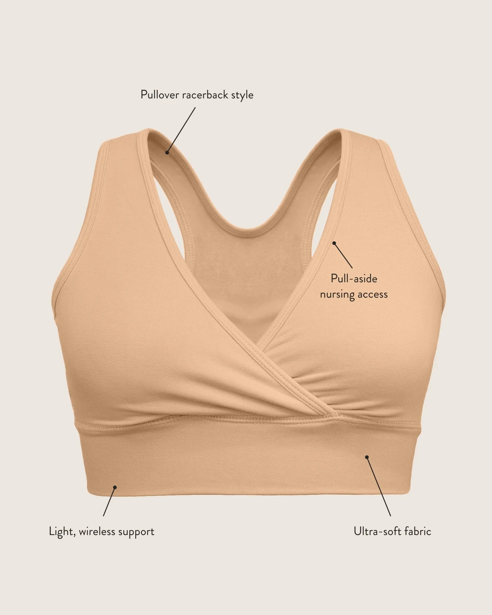 Wash Wear Spare® French Terry Nursing Bra Pack | Soft Pink