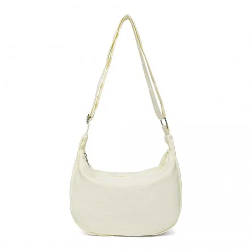 Water-resistant Portable Crescent Shoulder Cross Body Bag - Beige | Lightweight & Durable Fashion Accessory