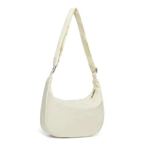 Water-resistant Portable Crescent Shoulder Cross Body Bag - Beige | Lightweight & Durable Fashion Accessory