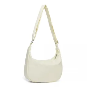 Water-resistant Portable Crescent Shoulder Cross Body Bag - Beige | Lightweight & Durable Fashion Accessory