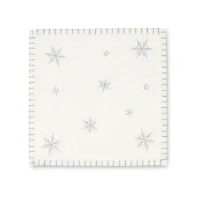 White Felt Trivet with Snowflake